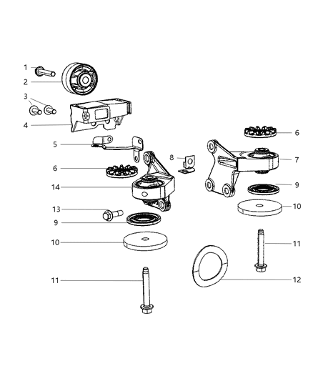 Isolator Rear Differential Diagram for 5105309AA
