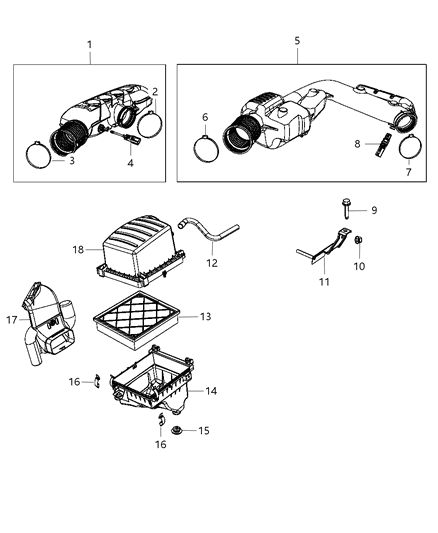 2004 Dodge Caravan Resonator Air Cleaner Diagram for 52126389AA