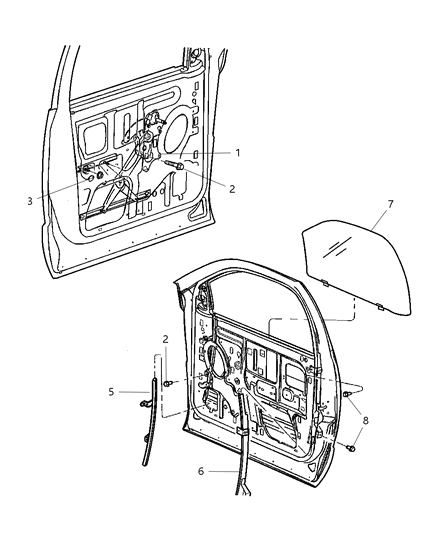 Regulator Front Door Window Diagram for 55276207AC