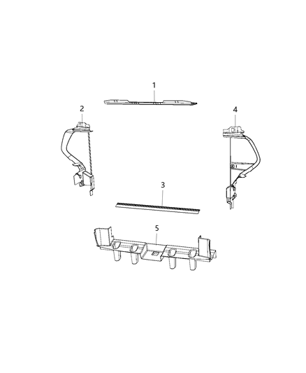 2022 Jeep Wrangler Baffle Air Inlet Left Diagram for 68381709AA