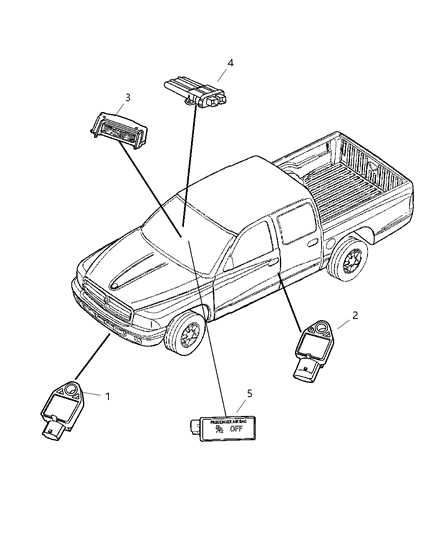 Lamp Warning Passenger Airbag On/Off System Diagram for 56043285AB