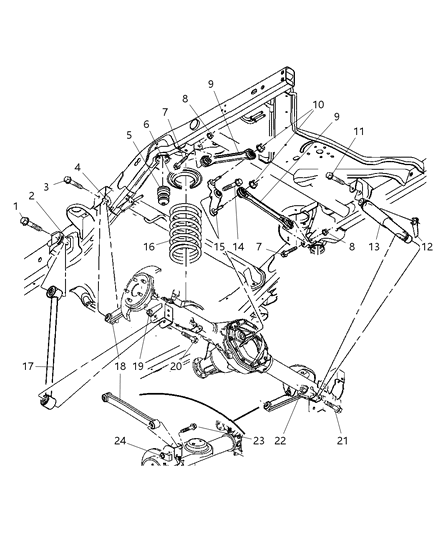 Shock Absorber Suspension Rear Diagram for 52855336AC