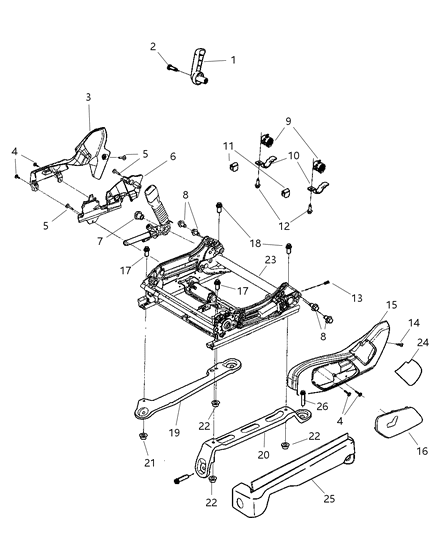 Shield Seat Adjuster Diagram for 5KD271DVAA