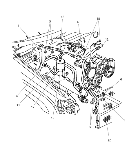 Accumulator Suction And Discharge Line Diagram for 55115911AD