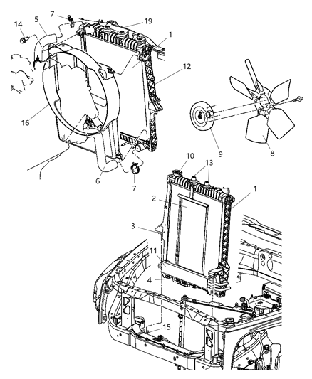 Shroud Shroud - Radiator Diagram for 52028998AC