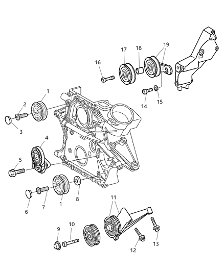 Pulley Tensioner Diagram for 5080319AA