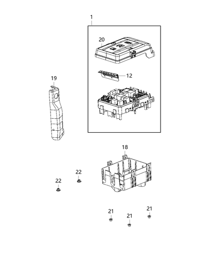 Power Distribution Center Diagram for 68430150AA