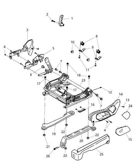 Shield Seat Adjuster Diagram for 5KD271J8AA