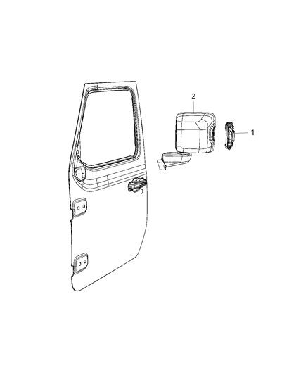 2009 Jeep Commander Mirror Outside Rearview Complete Diagram for 6ZJ81GW7AA