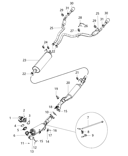 Injector Kit Dosage Module Includes Clamp And Gasket Diagram for 68232842AC