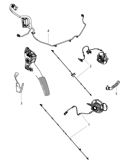 Sensor Kit Anti-Lock Brakes Diagram for 68127990AB