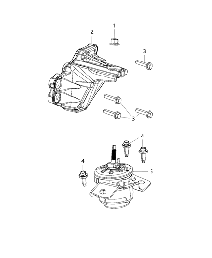 Isolator Engine Mount Left Side Diagram for 68497467AA