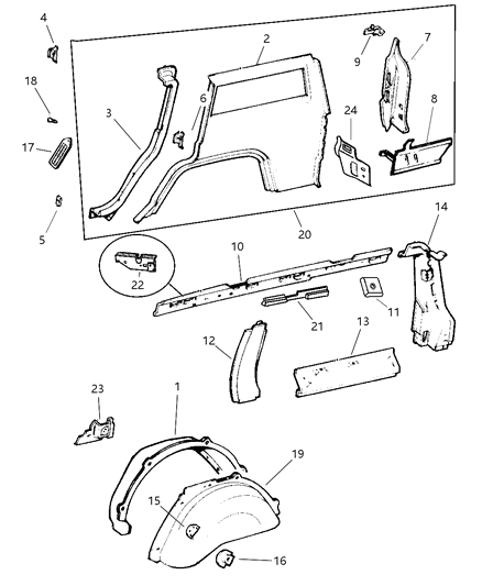 2010 Chrysler 300 Rail Rear Quarter Belt Diagram for 55235794AA
