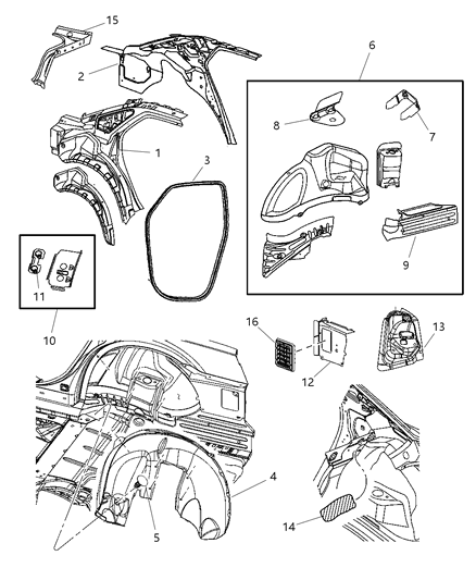 Panel Bodyside Aperture Rear Outer Diagram for 5135906AG