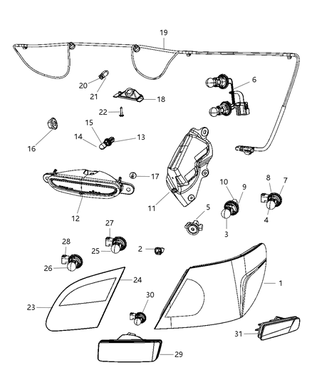 Lamp License Plate Diagram for 4805846AA