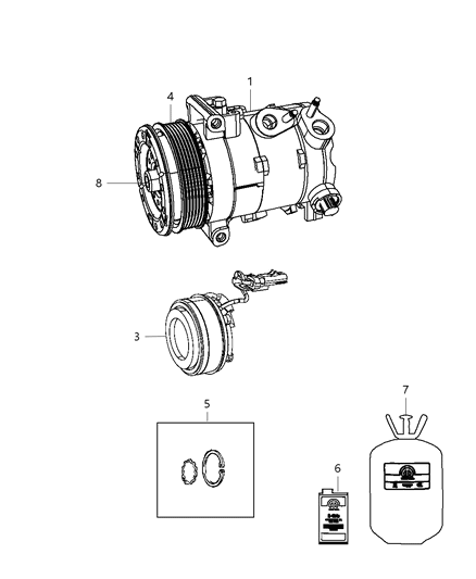 Compressor A/C Diagram for 68156572AA
