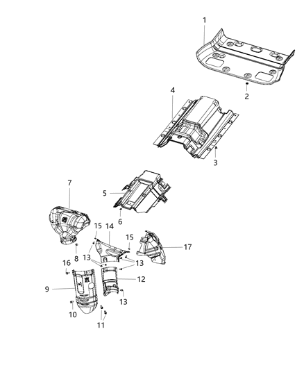 2021 Jeep Cherokee Shield Exhaust Diagram for 68248395AC