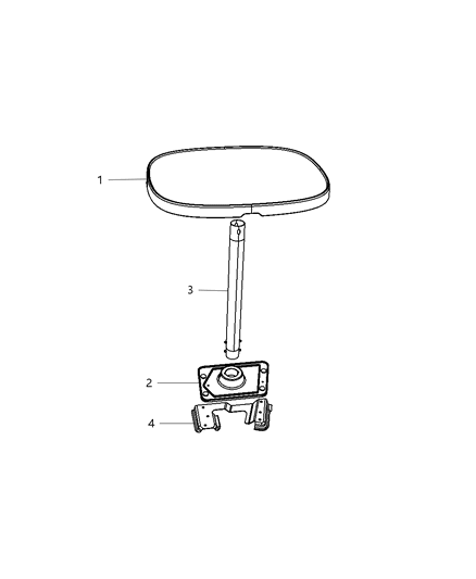 2001 Chrysler 300M Post 3RD Row Tray Table Diagram for 5028735AB