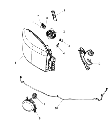 Lamp Headlamp Parking And Turn Diagram for 2AME77410A