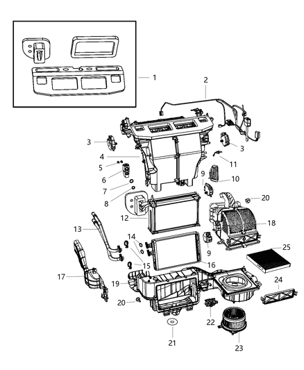 1988 Dodge Ram 50 Door Filter Access A/C And Heater Unit Diagram for 68052193AA