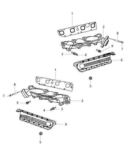 2001 Dodge Ram 2500 Manifold Exhaust Diagram for 53013848AE
