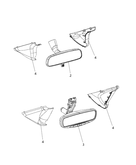 Mirror Inside Rearview Gnk Diagram for 68333750AA