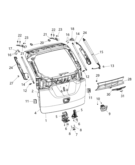 Latch Lift Gate Diagram for 68110603AB