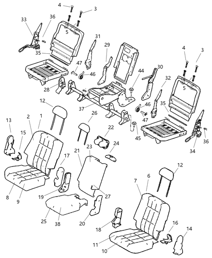 2005 Dodge Durango Bezel Remote Control Includes Retainer Diagram for ZZ951D1AA