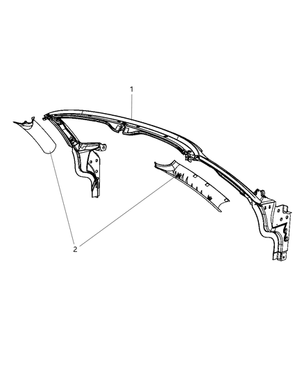2010 Dodge Viper Frame Windshield Diagram for 1BQ67HYDAC