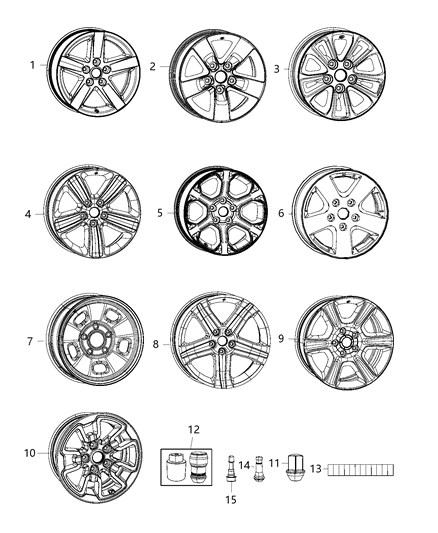 Wheel Aluminum Diagram for 5UR34RXFAA