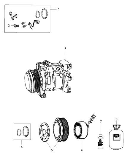 1996 Chrysler Cirrus Compressor A/C Diagram for 2AMA1104AA
