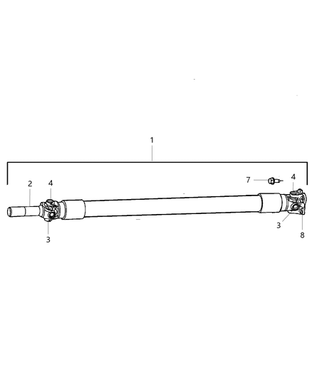 1997 Chrysler Concorde Shaft Drive Rear 1-Piece Diagram for 52105924AE