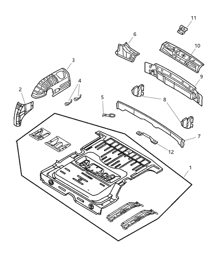 2001 Chrysler PT Cruiser Striker Rear Seat Diagram for 4724978AD