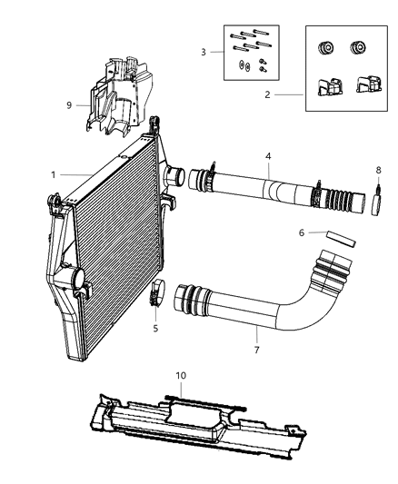Cooler Charge Air Diagram for 68069554AA