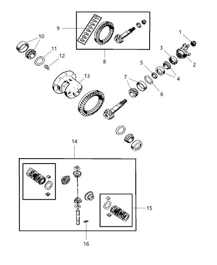 2014 Chrysler 300 Gear Kit Ring And Pinion Diagram for 5012807AC