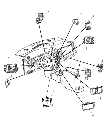 2000 Dodge Caravan Switch Headlamp Diagram for 68023123AB