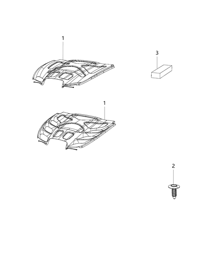 1990 Jeep Wagoneer Silencer Hood Diagram for 68199795AA