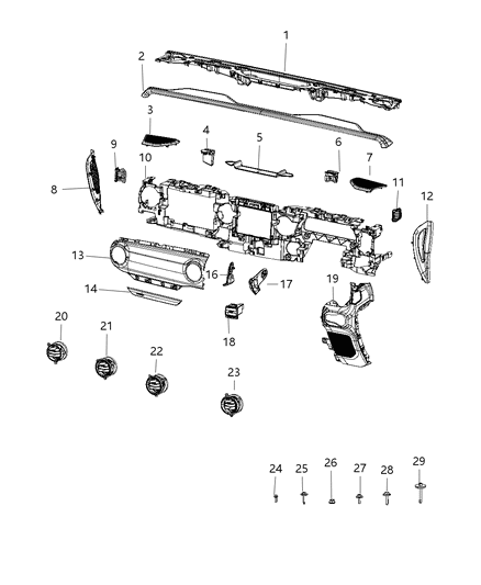 1988 Jeep J20 Grille Speaker Left Side, Upper Driver Side Diagram for 6AB46TX7AB