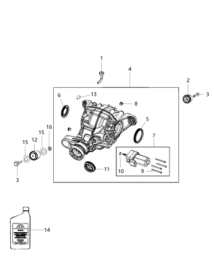 Differential Rear Axle Diagram for 53010813AB