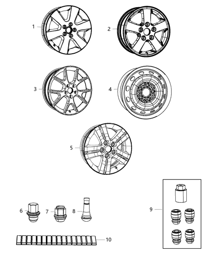 Wheel Aluminum Diagram for 1RU20DD5AA