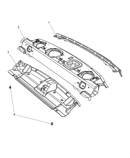 2019 Dodge Challenger Panel Shelf Diagram for 68166842AC