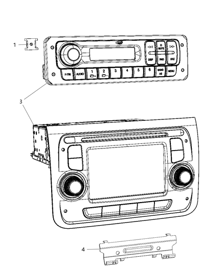 Bracket Radio Diagram for 68158687AA