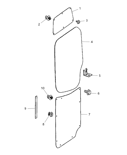 Panel Cargo Door Diagram for 1HE20XDVAA