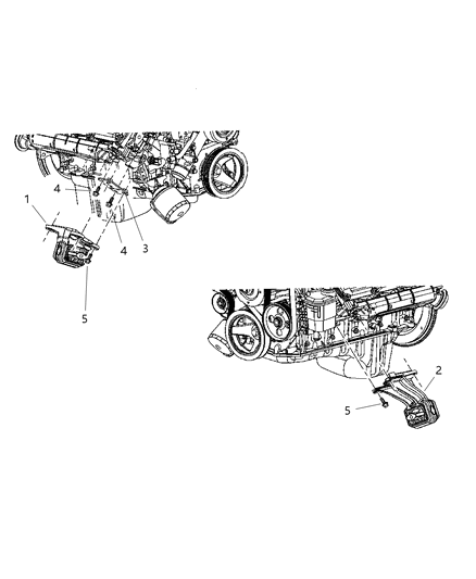 2006 Dodge Ram 2500 Insulator Engine Mount Diagram for 52121506AB
