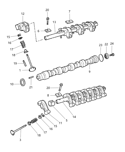 Rocker Arm Exhaust Diagram for 4648702AB
