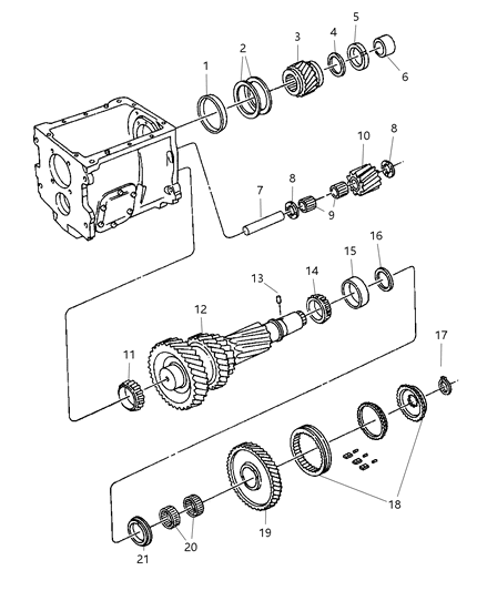 2002 Dodge Ram 2500 Cup, Countershaft Bearing Rear Diagram for 4637707