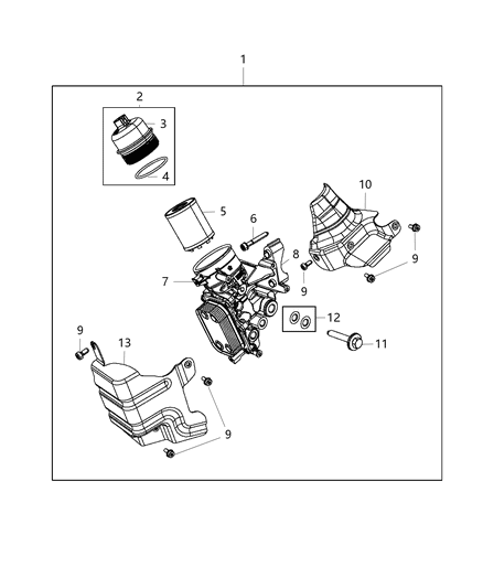 Filter Kit Engine Oil Used Up To 06/07/2016 Diagram for 68094002AA
