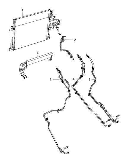 Hose And Tube Oil Cooler Pressure And Return Diagram for 55056857AA