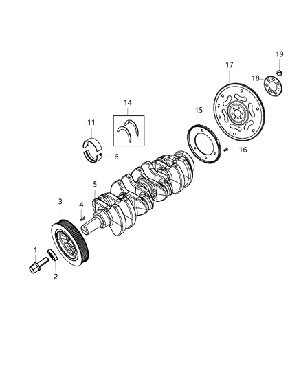 Bearing Crankshaft Upper +6 Micron See Note Diagram for 5047711AA