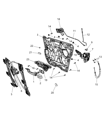 Latch Rear Door Diagram for 4589918AB